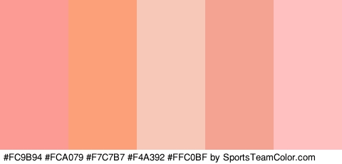 #FC9B94 #FCA079 #F7C7B7 #F4A392 #FFC0BF Colors