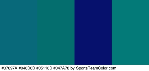 #07697A #046D6D #05116D #047A78 Colors