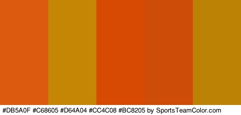 #DB5A0F #C68605 #D64A04 #CC4C08 #BC8205 Colors