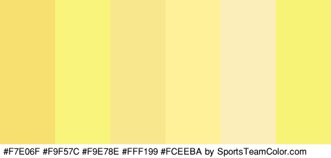 #F7E06F #F9F57C #F9E78E #FFF199 #FCEEBA #F7F376 Colors