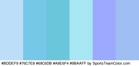 #BDDEF9 #76C7E8 #69C6DB #A8E6F4 #9BAAFF #9FBEF4 Colors