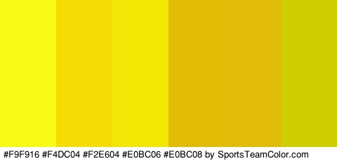 #F9F916 #F4DC04 #F2E604 #E0BC06 #E0BC08 #CECE00 Colors