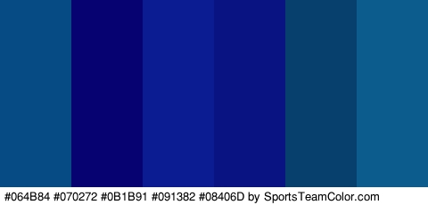 #064B84 #070272 #0B1B91 #091382 #08406D #0C5C8E Colors