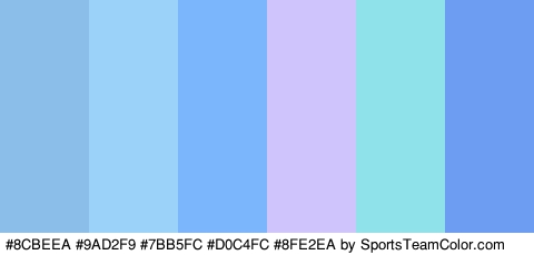 #8CBEEA #9AD2F9 #7BB5FC #D0C4FC #8FE2EA #6D9DF2 Colors