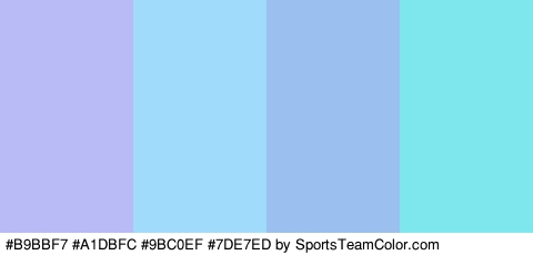 #B9BBF7 #A1DBFC #9BC0EF #7DE7ED Colors