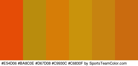 #E54D06 #BA8C0E #D67D08 #C9930C #C6830F #C96B0E Colors