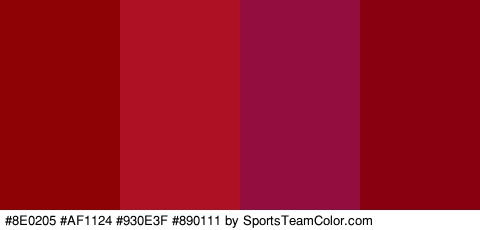 #8E0205 #AF1124 #930E3F #890111 Colors