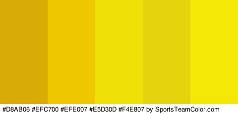 #D8AB06 #EFC700 #EFE007 #E5D30D #F4E807 Colors