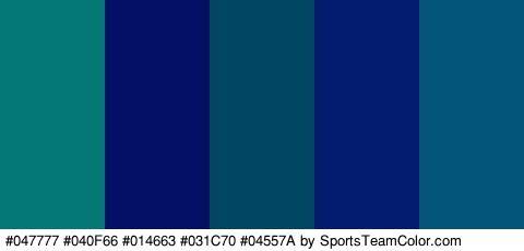 #047777 #040F66 #014663 #031C70 #04557A Colors