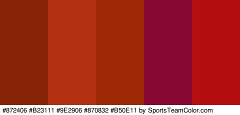 #872406 #B23111 #9E2906 #870832 #B50E11 Colors