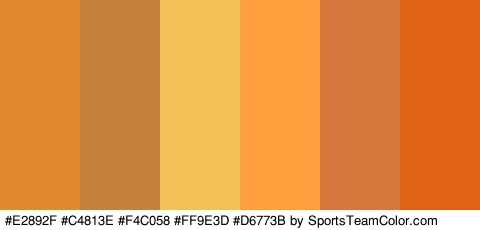 #E2892F #C4813E #F4C058 #FF9E3D #D6773B #E06316 Colors