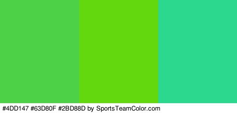 #4DD147 #63D80F #2BD88D Colors