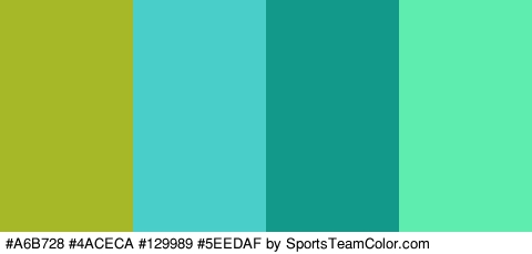 #A6B728 #4ACECA #129989 #5EEDAF Colors