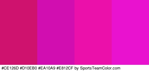 #CE126D #D10EB0 #EA10A9 #E812CF Colors