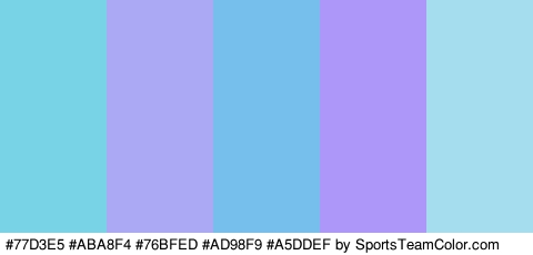 #77D3E5 #ABA8F4 #76BFED #AD98F9 #A5DDEF Colors