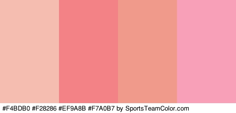 #F4BDB0 #F28286 #EF9A8B #F7A0B7 Colors