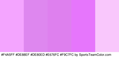 #F4A5FF #DE88EF #DE80ED #E676FC #F9C7FC Colors