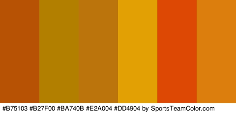 #B75103 #B27F00 #BA740B #E2A004 #DD4904 #DB7E0D Colors