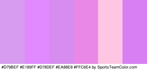 #D79BEF #E189FF #D78DEF #EA88E8 #FFC6E4 #D97FF4 Colors