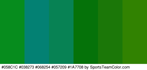 #058C1C #038273 #068254 #057209 #1A7708 #318200 Colors