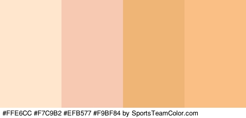 #FFE6CC #F7C9B2 #EFB577 #F9BF84 Colors