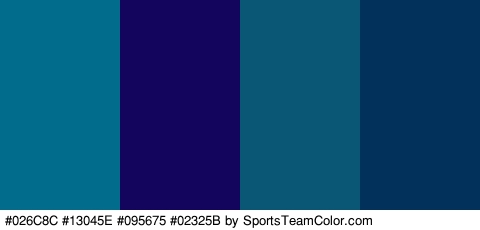 #026C8C #13045E #095675 #02325B Colors