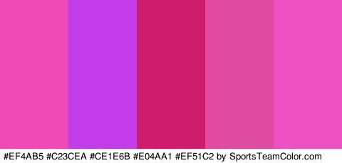 #EF4AB5 #C23CEA #CE1E6B #E04AA1 #EF51C2 Colors