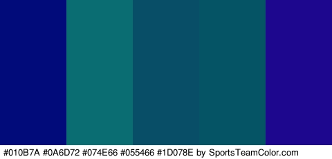 #010B7A #0A6D72 #074E66 #055466 #1D078E Colors