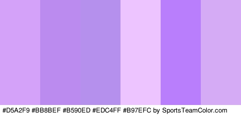 #D5A2F9 #BB8BEF #B590ED #EDC4FF #B97EFC #D4ABF4 Colors