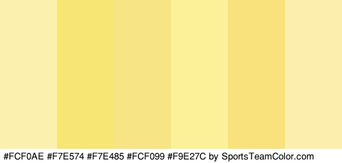 #FCF0AE #F7E574 #F7E485 #FCF099 #F9E27C #FCEFAE Colors