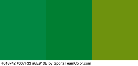 #018742 #007F33 #6E910E Colors