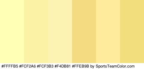 #FFFFB5 #FCF2A6 #FCF3B3 #F4DB81 #FFEB9B #F2DE7D Colors