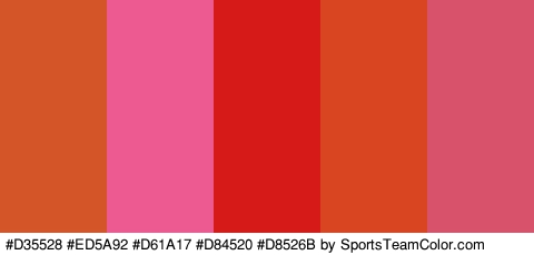 #D35528 #ED5A92 #D61A17 #D84520 #D8526B Colors