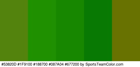 #53820D #1F9100 #188700 #087A04 #677200 Colors