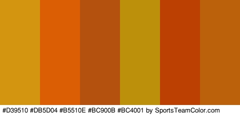 #D39510 #DB5D04 #B5510E #BC900B #BC4001 #BC610B Colors