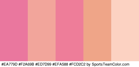 #EA779D #F2A69B #ED7D99 #EFA588 #FCD2C2 Colors