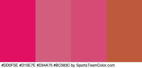 #DD0F5E #D15E7E #D34A75 #BC583C Colors