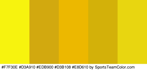 #F7F30E #D3A910 #EDB900 #D3B108 #E8D610 Colors