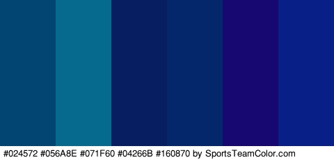 #024572 #056A8E #071F60 #04266B #160870 #081F87 Colors