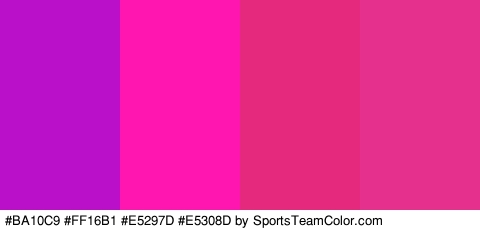 #BA10C9 #FF16B1 #E5297D #E5308D Colors