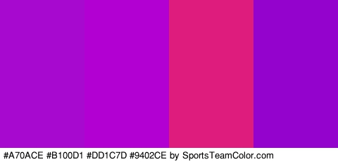 #A70ACE #B100D1 #DD1C7D #9402CE Colors