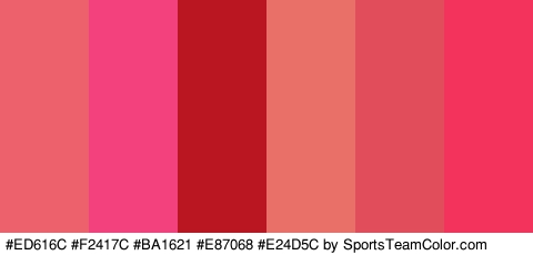 #ED616C #F2417C #BA1621 #E87068 #E24D5C #F4335D Colors