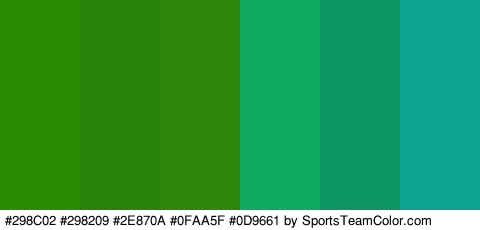 #298C02 #298209 #2E870A #0FAA5F #0D9661 #0DA591 Colors