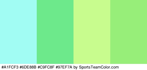 #A1FCF3 #6DE88B #C9FC8F #97EF7A Colors