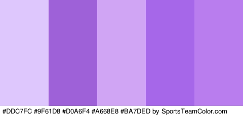 #DDC7FC #9F61D8 #D0A6F4 #A668E8 #BA7DED Colors