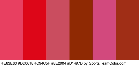 #E83E60 #DD0618 #C94C5F #8E2904 #D1497D #A02D16 Colors