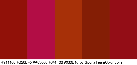 #911108 #B20E45 #A83008 #841F06 #930D16 Colors