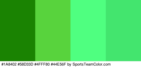 #1A8402 #58D33D #4FFF80 #44E56F Colors