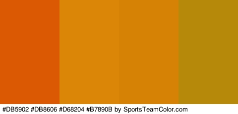 #DB5902 #DB8606 #D68204 #B7890B Colors