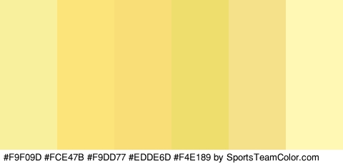 #F9F09D #FCE47B #F9DD77 #EDDE6D #F4E189 #FFF8B5 Colors